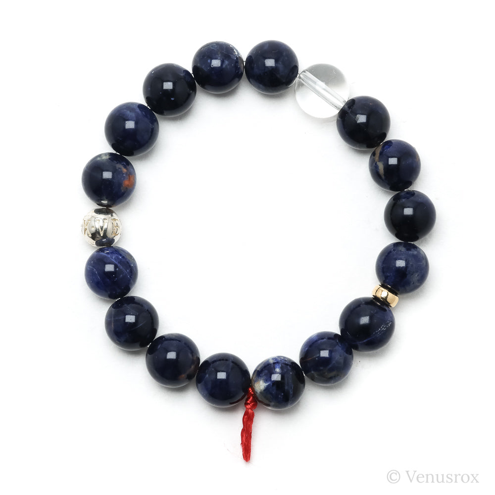 Sodalite with Orange Calcite Bead Bracelet from Brazil | Venusrox