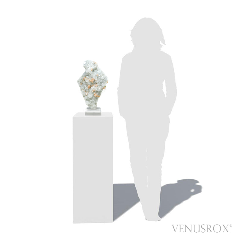 Apophyllite with Stilbite Natural Cluster from Maharashtra, India mounted on a bespoke stand | Venusrox