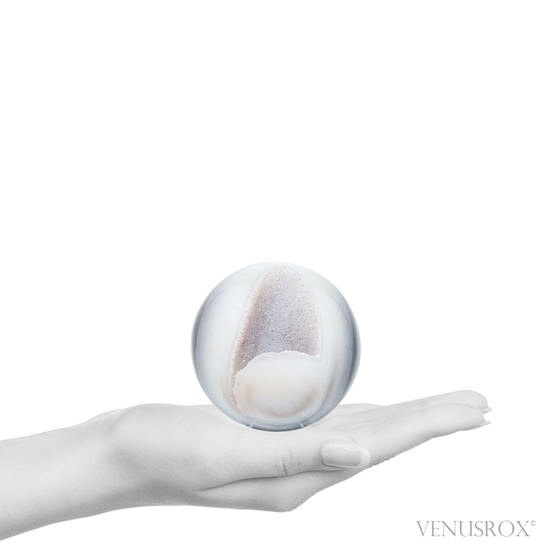 Agate with Quartz Geode Sphere from Brazil | Venusrox