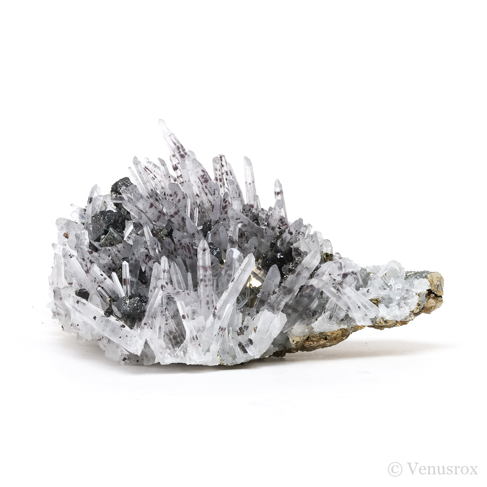 Clear Quartz with Sphalerite & Pyrite Natural Cluster from the Huanzala Mine, Huallanca District, Huanuco Department, Peru | Venusrox