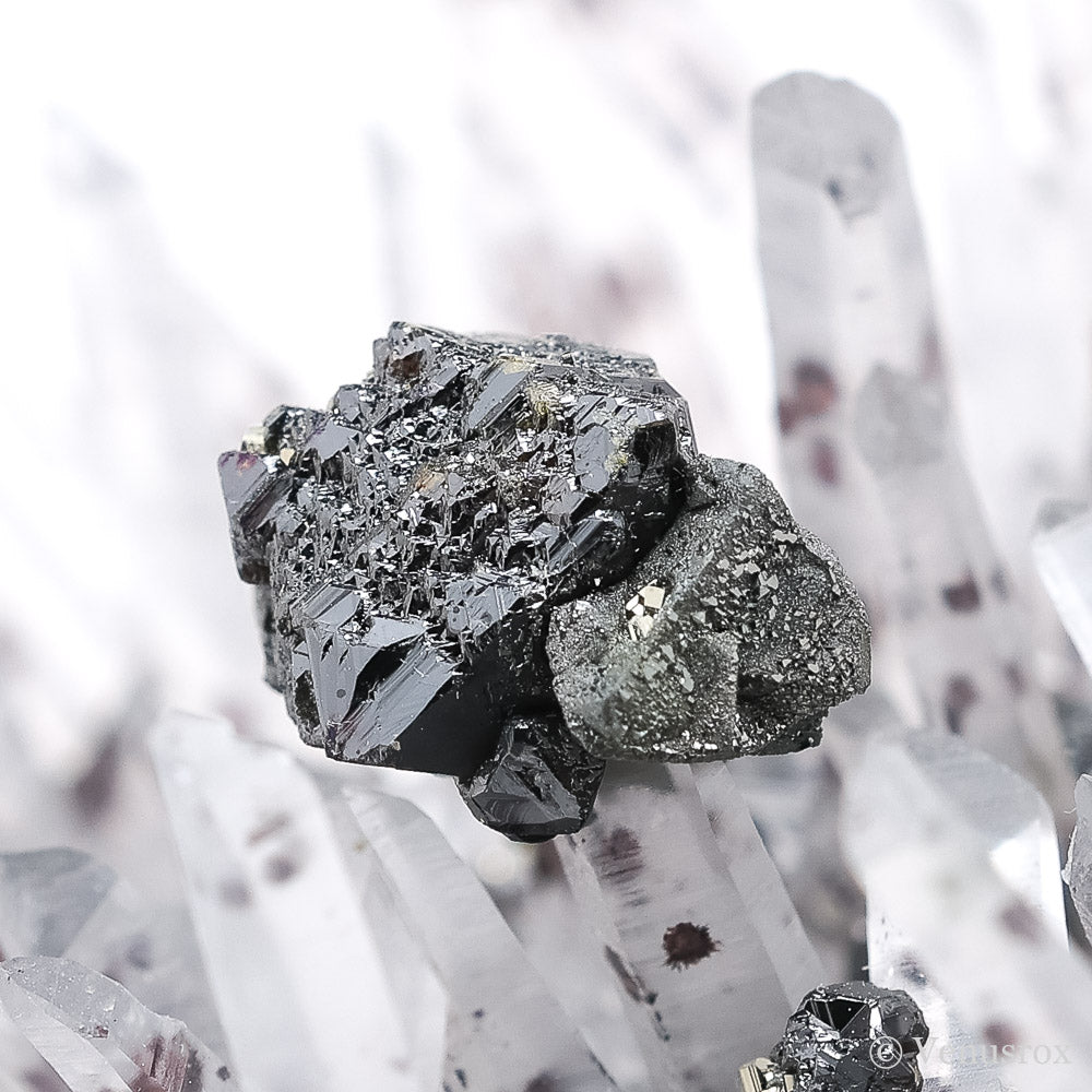 Clear Quartz with Sphalerite & Pyrite Natural Cluster from the Huanzala Mine, Huallanca District, Huanuco Department, Peru | Venusrox