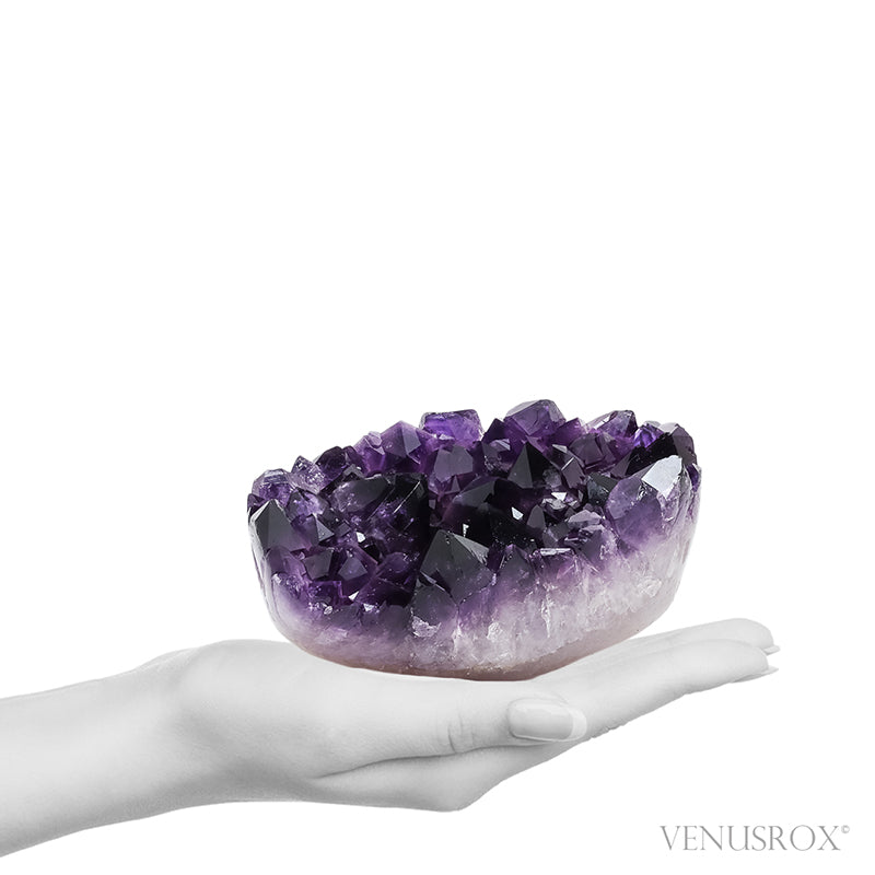 Amethyst with Clear Quartz Part Polished/Part Natural Cluster from Uruguay | Venusrox