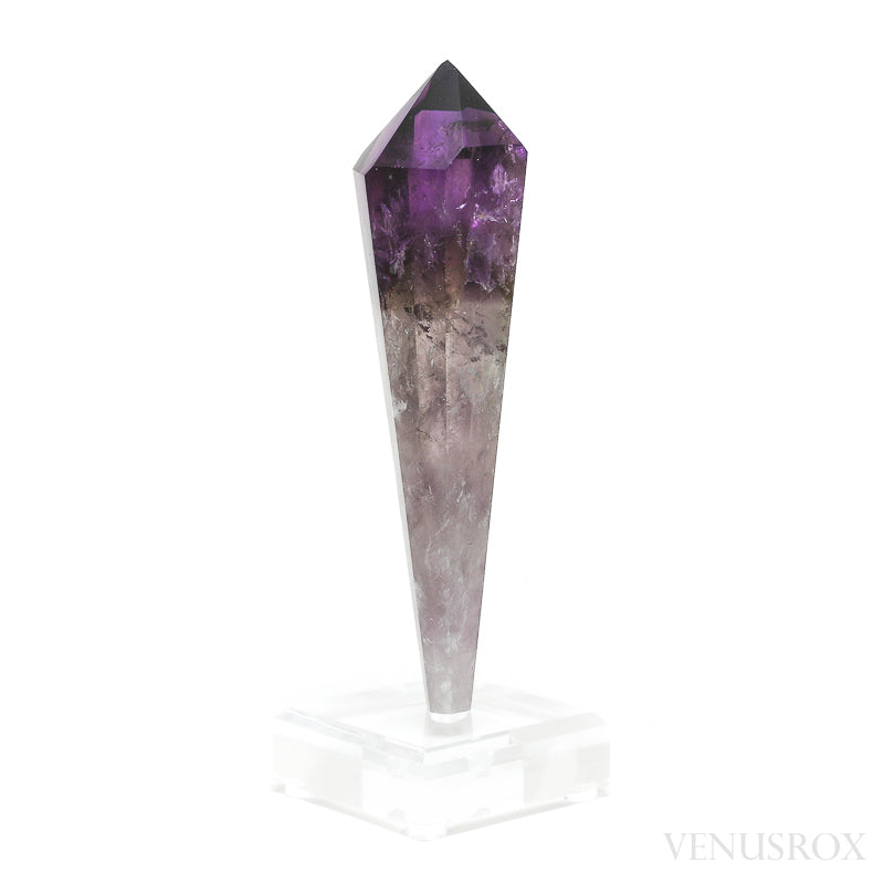 Amethyst Phantom Polished/Natural Point from the Quixaba Mine, Bahia, Brazil mounted on a bespoke stand | Venusrox