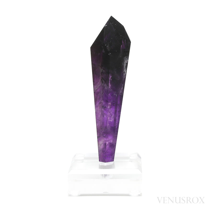 Amethyst Phantom Polished/Natural Point from Brazil mounted on a bespoke stand | Venusrox