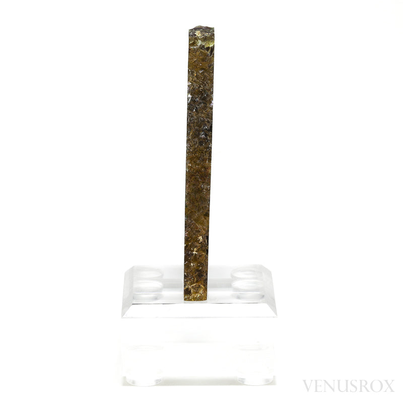 Fluorite Polished/Natural Slice from Namibia, mounted on a bespoke stand | Venusrox