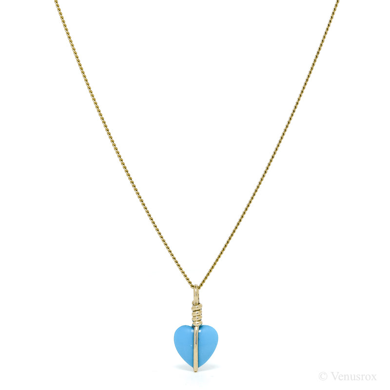 Turquoise Polished Heart Pendant from the Sleeping Beauty Mine, Arizona, USA | Venusrox