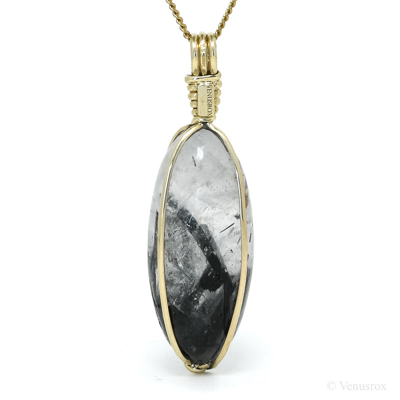 Tourmalinated Quartz Polished Crystal Pendant from India | Venusrox