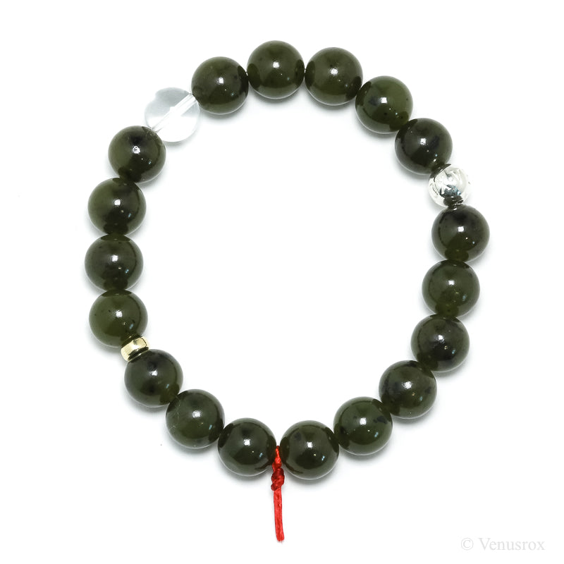 Green Nephrite Jade Bead Bracelet from Canada | Venusrox