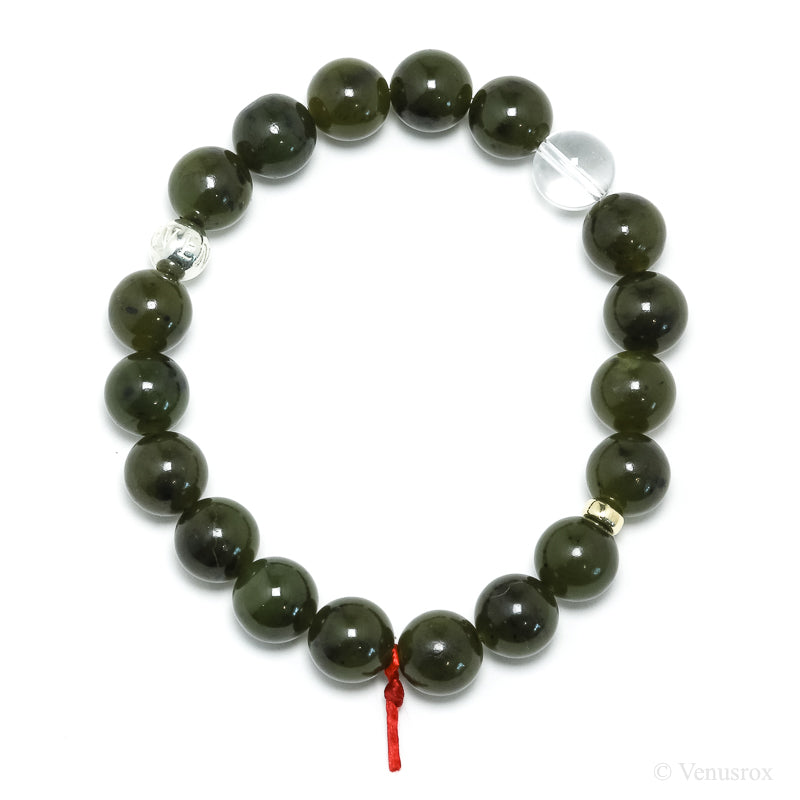 Green Nephrite Jade Bead Bracelet from Canada | Venusrox