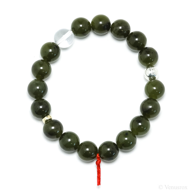 Green Nephrite Jade Bead Bracelet from Canada | Venusrox