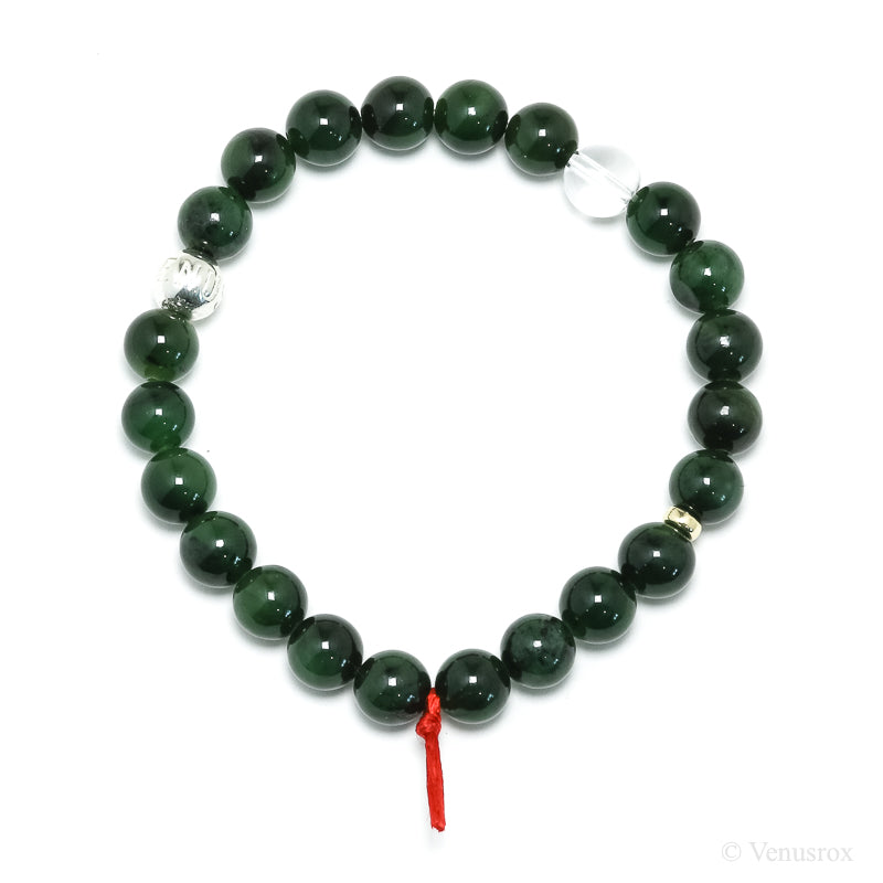Green Nephrite Jade Bead Bracelet from Canada | Venusrox