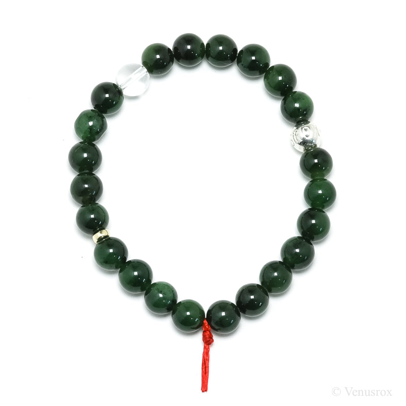 Green Nephrite Jade Bead Bracelet from Canada | Venusrox