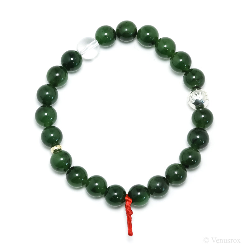 Green Nephrite Jade Bead Bracelet from Canada | Venusrox