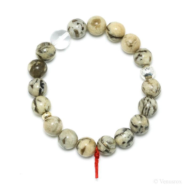 Graphic Feldspar Bead Bracelet from Madagascar | Venusrox