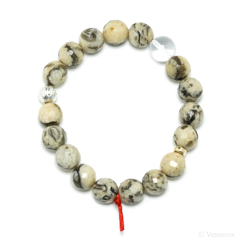 Graphic Feldspar Bead Bracelet from Madagascar | Venusrox
