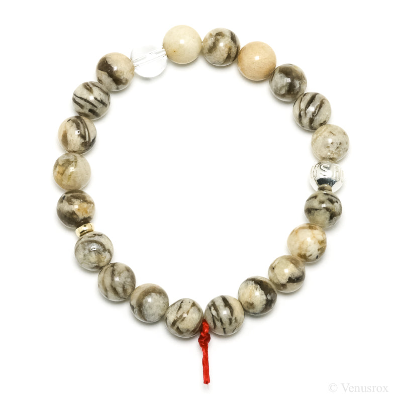 Graphic Feldspar Bead Bracelet from Madagascar | Venusrox