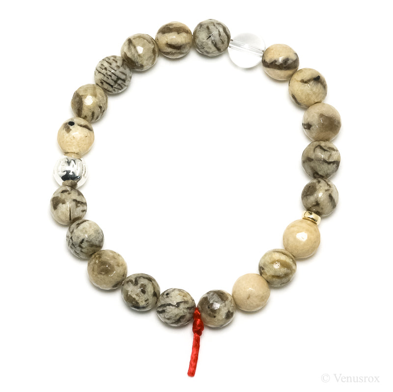 Graphic Feldspar Bead Bracelet from Madagascar | Venusrox