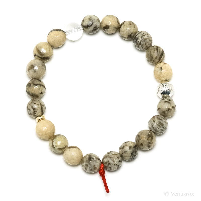 Graphic Feldspar Bead Bracelet from Madagascar | Venusrox