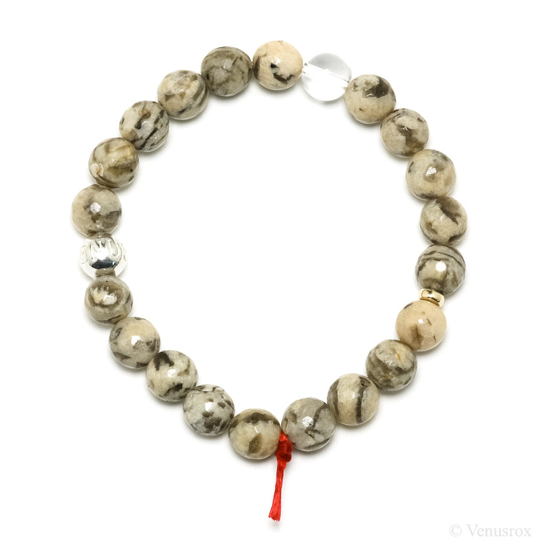 Graphic Feldspar Bead Bracelet from Madagascar | Venusrox