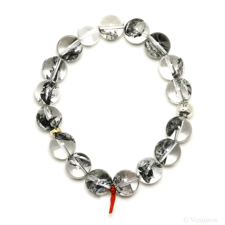 Clear Quartz with Carbon Inclusions Bracelet from Pakistan | Venusrox