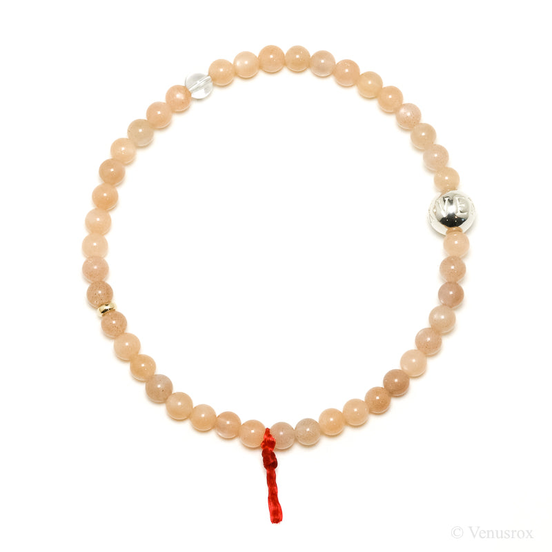 Peach Moonstone Bead Bracelet from India | Venusrox