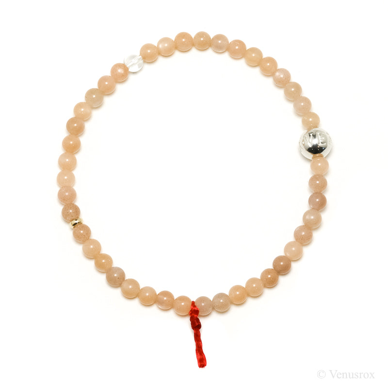 Peach Moonstone Bead Bracelet from India | Venusrox