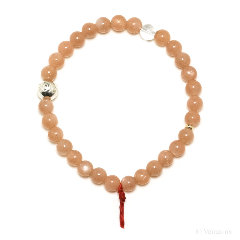 Peach Moonstone Bead Bracelet from India | Venusrox