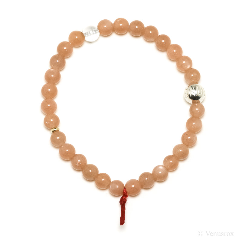 Peach Moonstone Bead Bracelet from India | Venusrox