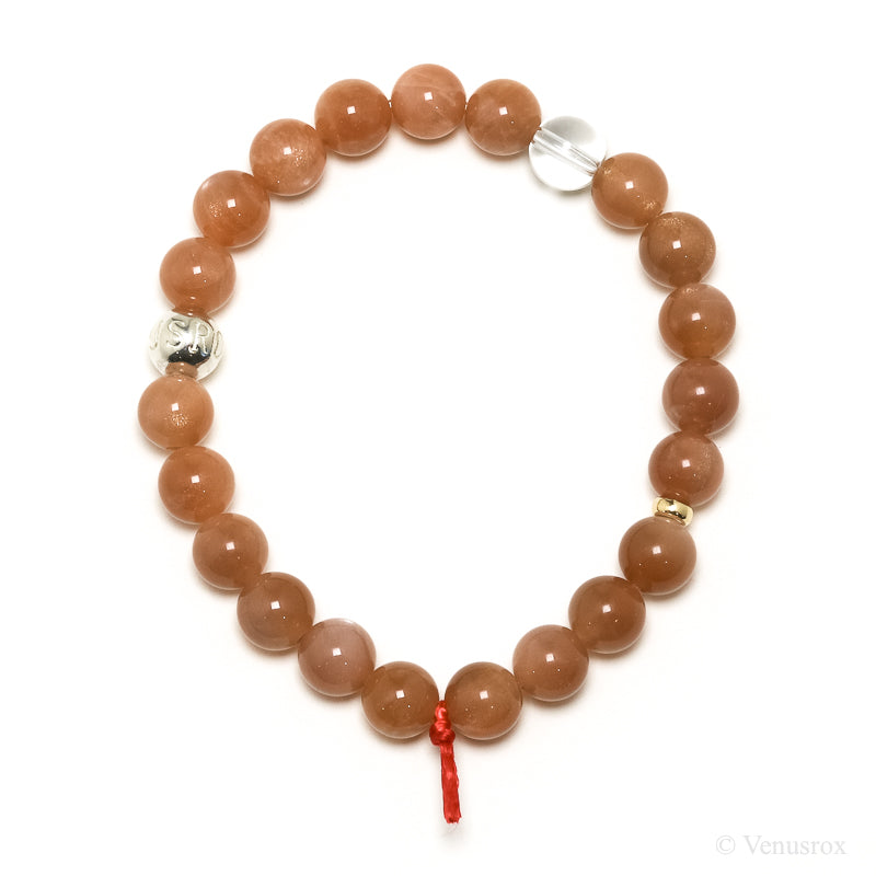 Peach Moonstone Bead Bracelet from India | Venusrox