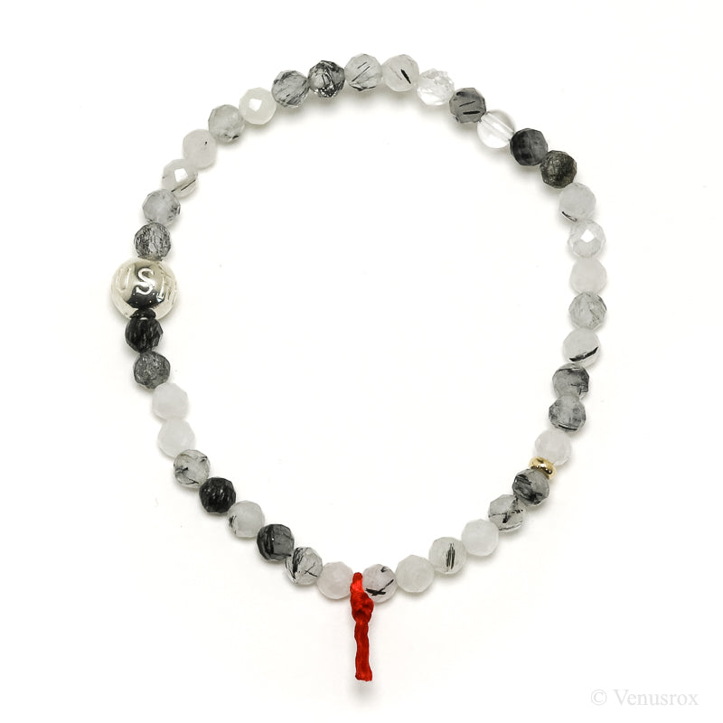 Tourmalinated Quartz Bead Bracelet from Brazil | Venusrox