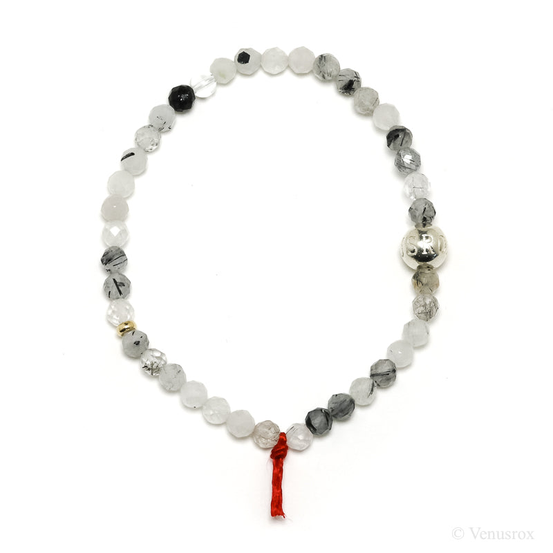Tourmalinated Quartz Bead Bracelet from Brazil | Venusrox