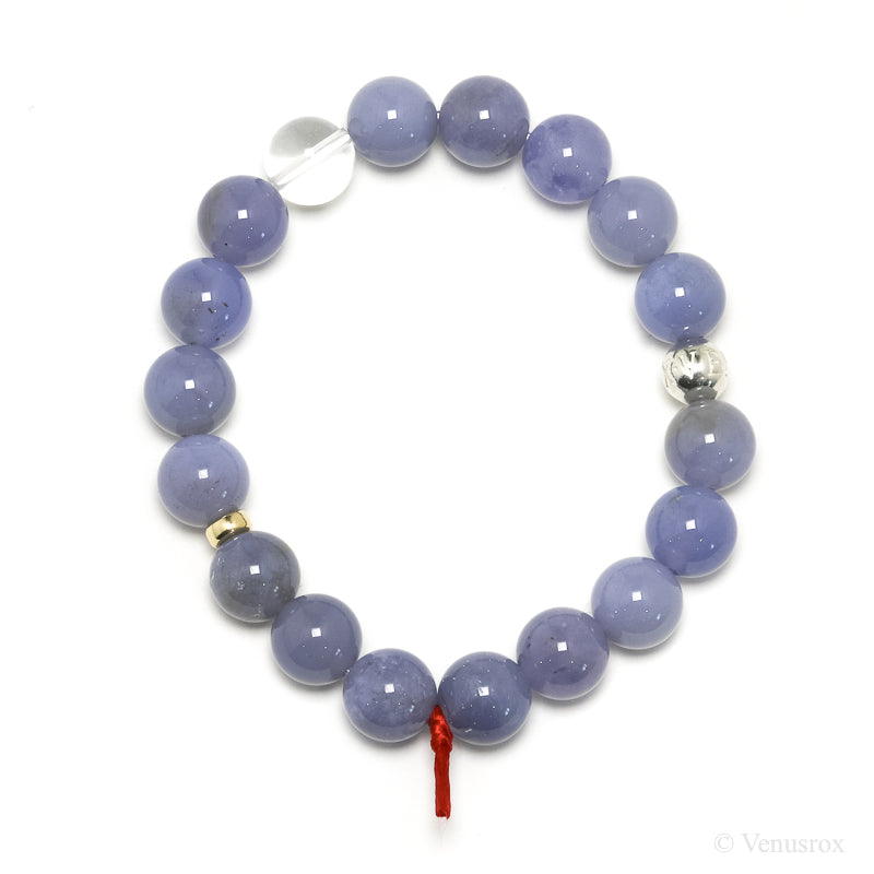 Blue Chalcedony Bead Bracelet from Malawi | Venusrox