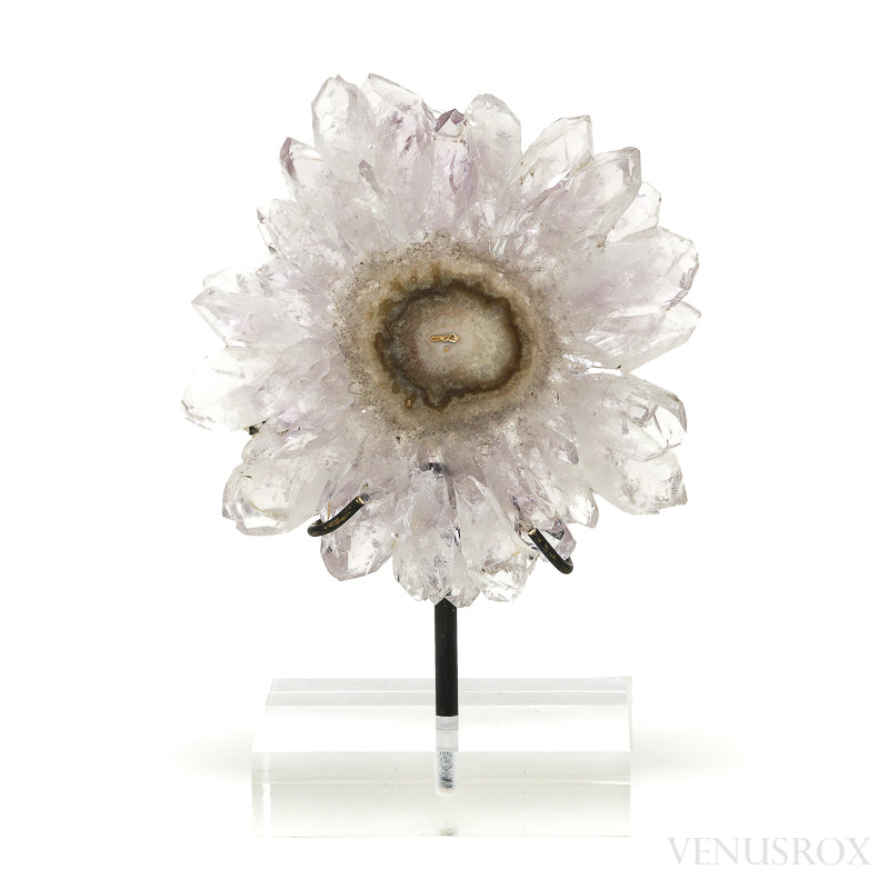 Amethyst with Agate Part Polished/Part Natural Slice from Brazil mounted on a bespoke stand | Venusrox