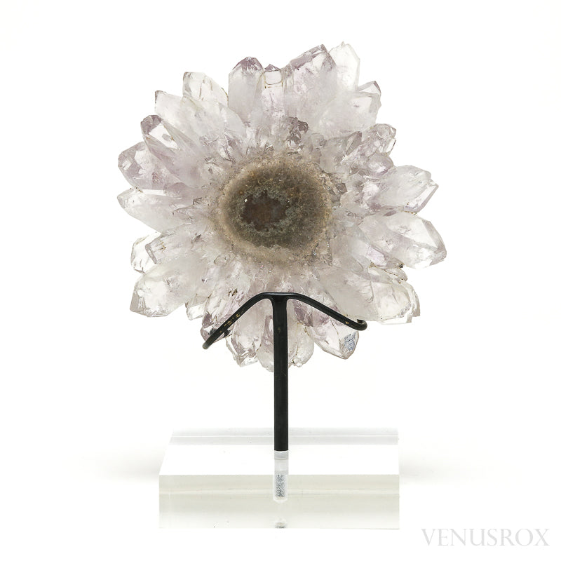 Amethyst with Agate Part Polished/Part Natural Slice from Brazil mounted on a bespoke stand | Venusrox