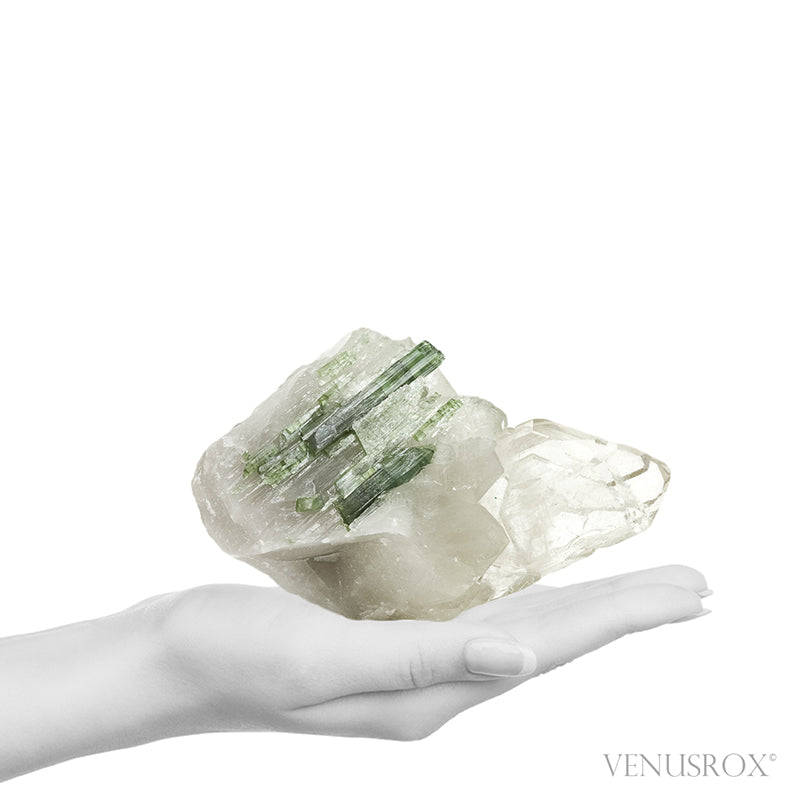 Clear Quartz with Green Tourmaline Natural Point from Brazil | Venusrox