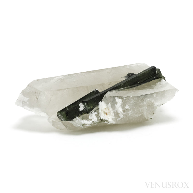 Clear Quartz with Green Tourmaline & Cleavelandite Natural Point from Brazil | Venusrox