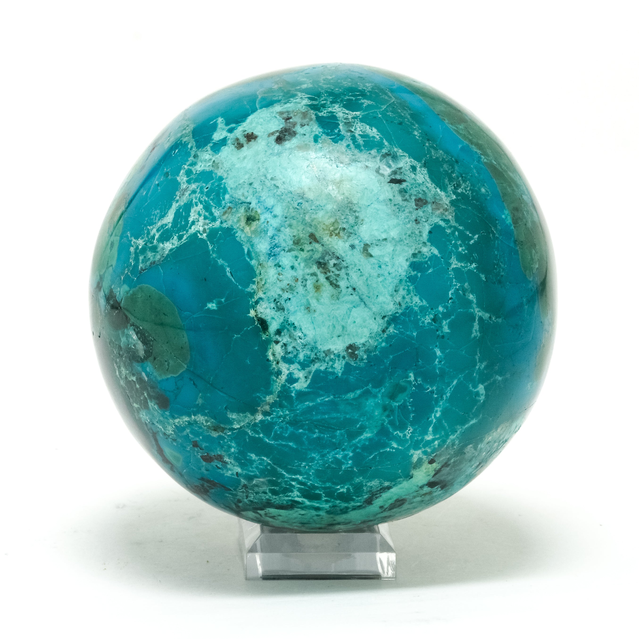Chrysocolla with Malachite Polished Sphere from Peru | Venusrox