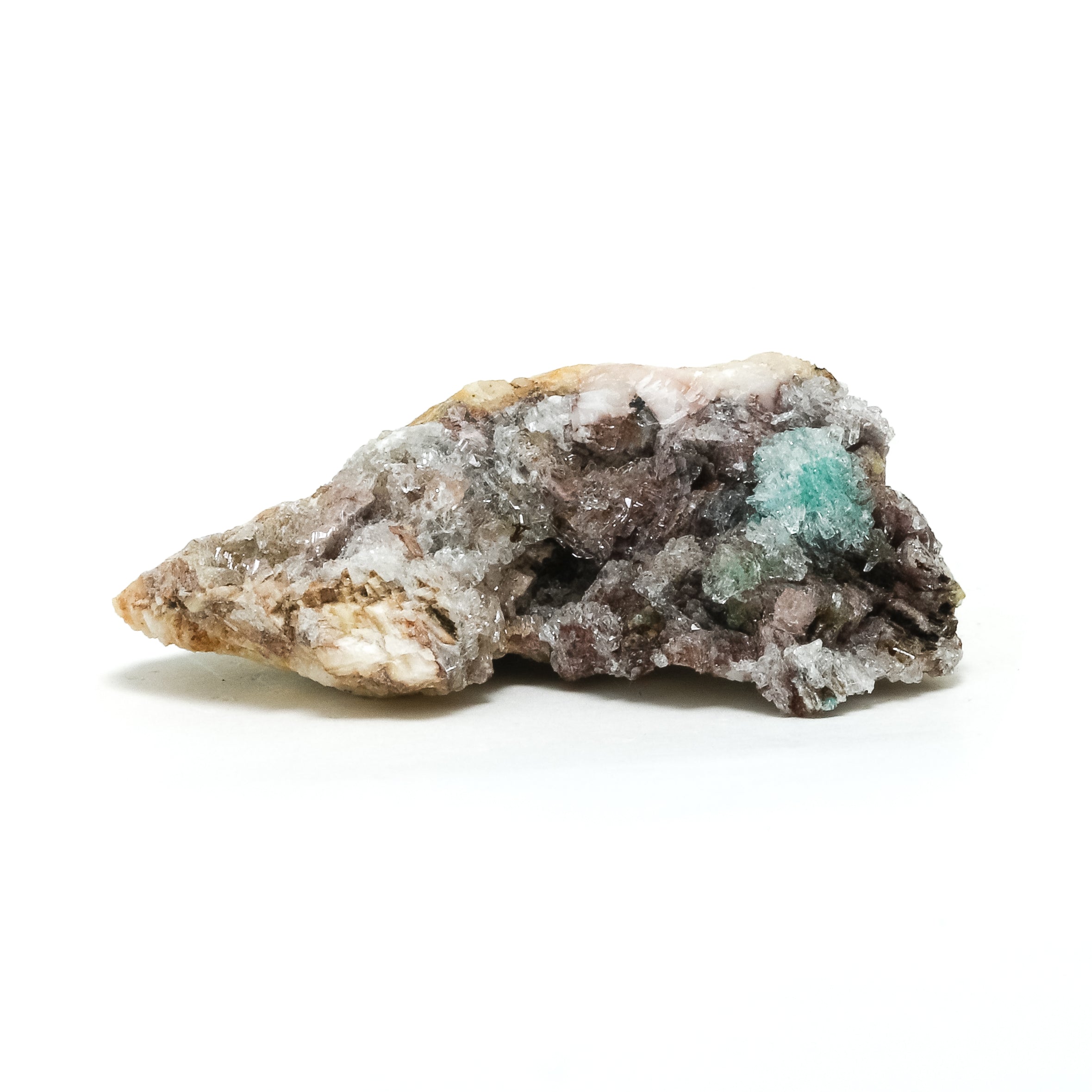Rosasite with Selenite on Dolomite Natural Cluster from the Zellidja Mine, Bou Beker, Touissit-Bou Beker mining district, Jerada Province, Oriental Region, Morocco | Venusrox