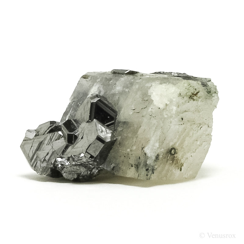 Carrollite on Calcite Natural Crystal from the Kamoya South II Mine, Kamoya, Kambove, Kambove Territory, Haut-Katanga, DR Congo | Venusrox