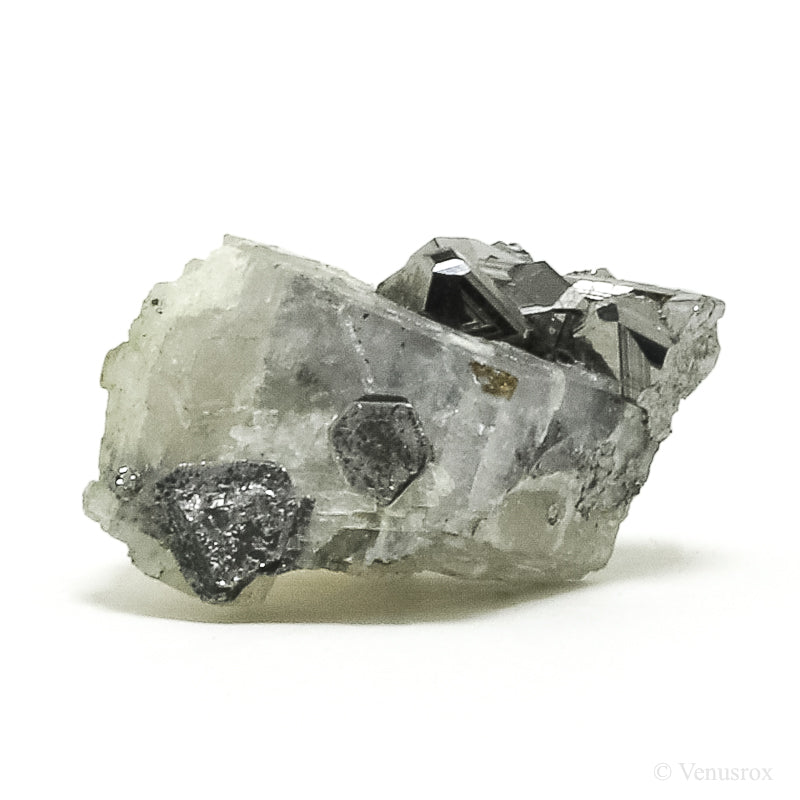 Carrollite on Calcite Natural Crystal from the Kamoya South II Mine, Kamoya, Kambove, Kambove Territory, Haut-Katanga, DR Congo | Venusrox