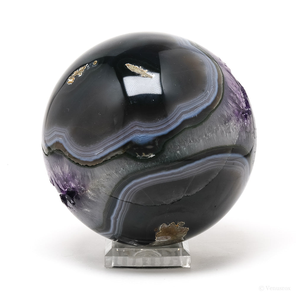Amethyst with Agate Geode Sphere from Brazil | Venusrox