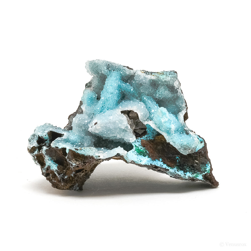 Chrysocolla with Malachite, Clear Quartz & Matrix Natural Crystal from the Tenke-Fungurume Area, Lualaba, Democratic Republic of the Congo | Venusrox