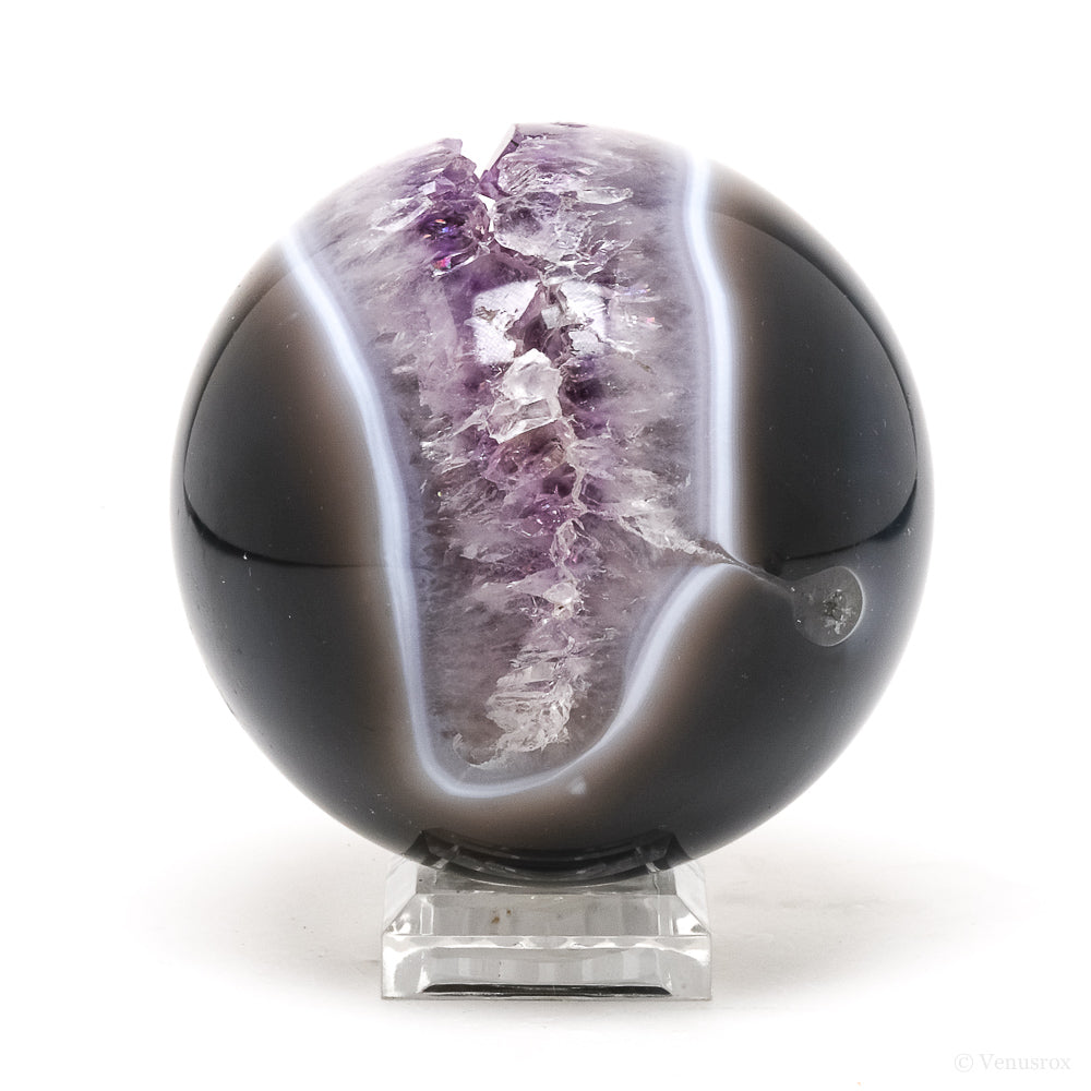 Amethyst with Agate Geode Sphere from Brazil | Venusrox