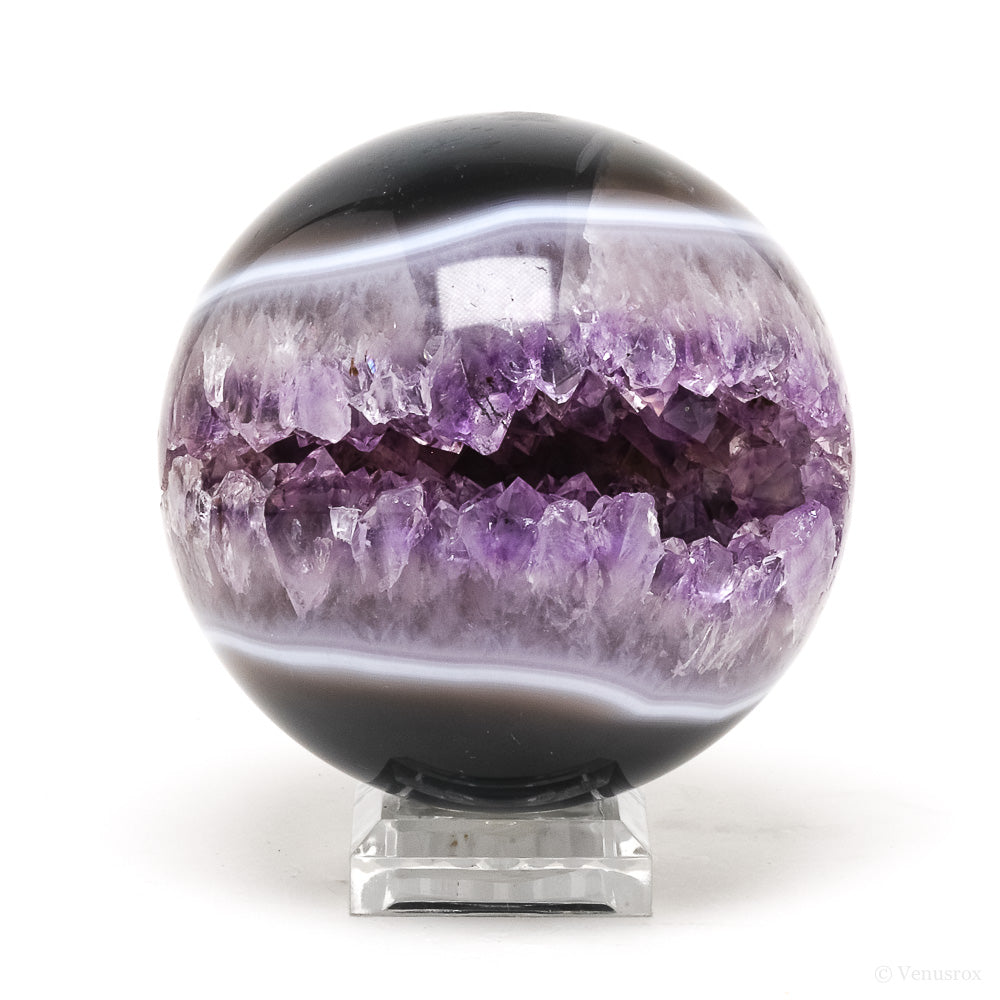 Amethyst with Agate Geode Sphere from Brazil | Venusrox