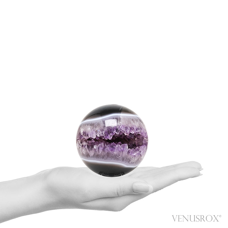 Amethyst with Agate Geode Sphere from Brazil | Venusrox