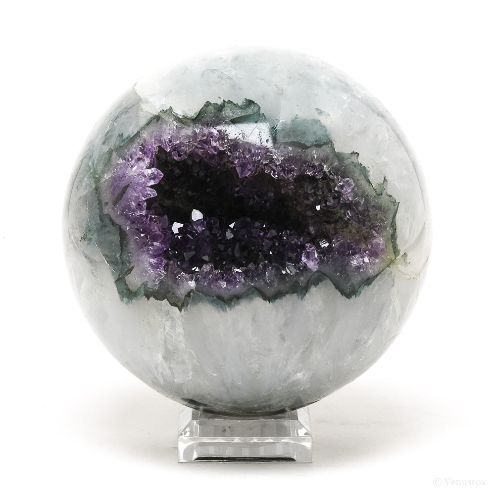 Amethyst with Agate & Chromium Geode Sphere | Venusrox