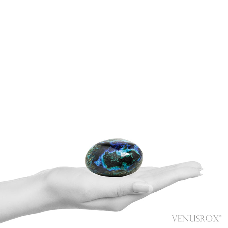 Azurite and Malachite in Matrix Polished Crystal from Huancavelica, Peru | Venusrox