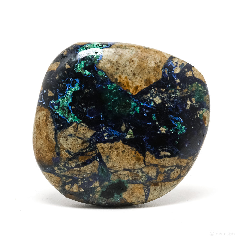 Azurite and Malachite in Matrix Polished Crystal from Huancavelica, Peru | Venusrox