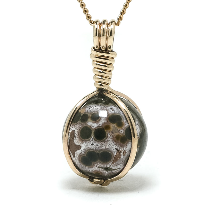 Ocean Jasper Sphere Pendant from Madagascar | Venusrox