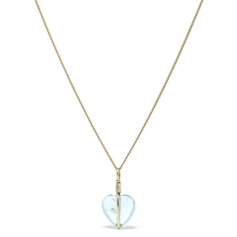 Aquamarine Polished Heart Pendant from Mozambique | Venusrox